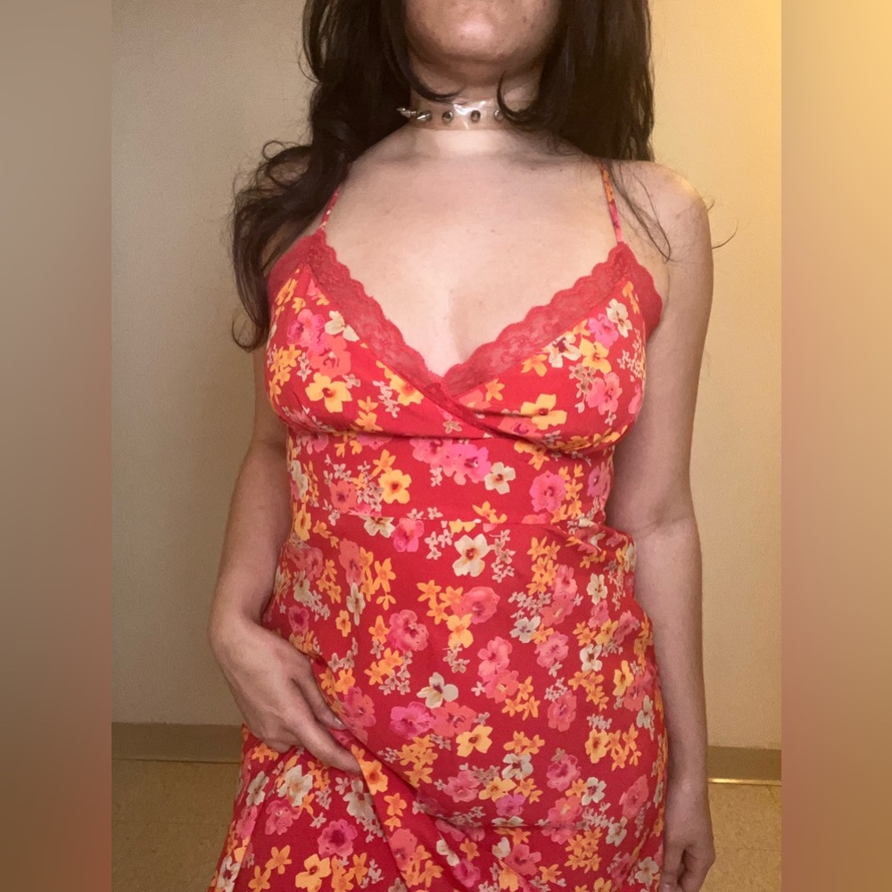 Y2K Vintage Express Floral Surplice Midi Dress